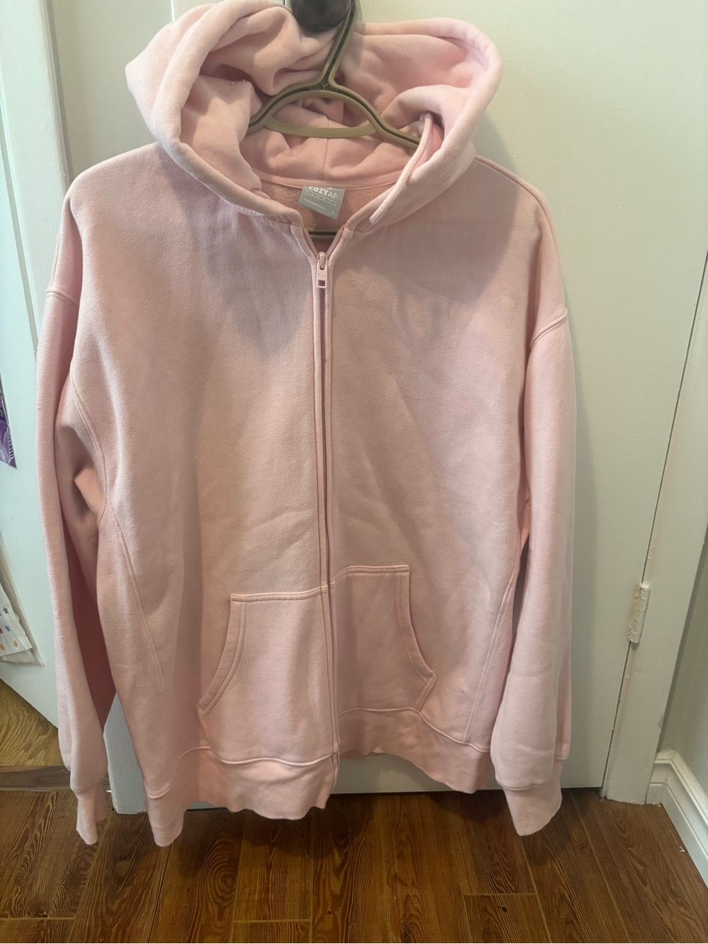 TNA Light Pink Full-Zip Boyfriend Hoodie